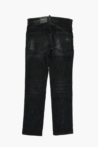 Jeans COOL GUY in Denim Stretch con Applicazione in Pelle