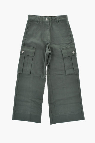 Cotton Twill Cargo Pants with Belt Loops