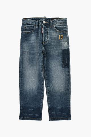 Boston Fit Jeans Mit Gesticktem Logo 14cm