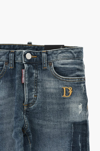 Boston Fit Jeans Mit Gesticktem Logo 14cm