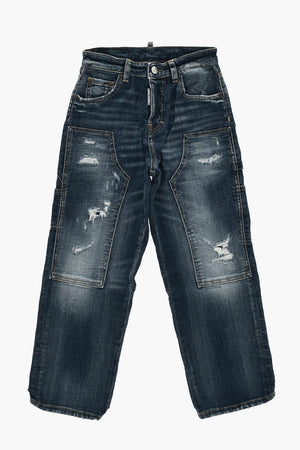 Jeans Cargo in Denim Distressed 18cm