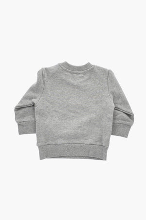 Crew Neck Cotton Fleece Sweatshirt With Embroidered Logo