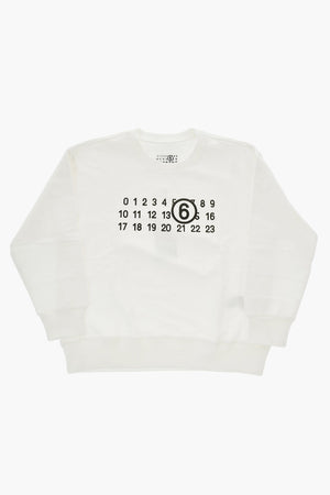 MM6 Crew-Neck Sweatshirt with Flocked Print