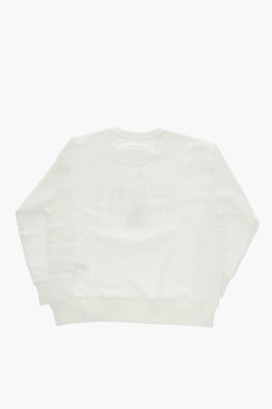 MM6 Crew-Neck Sweatshirt with Flocked Print