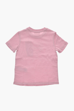 T-Shirt Mit Rundhalsausschnitt Aus Baumwolle Mit Flockiertem Logo