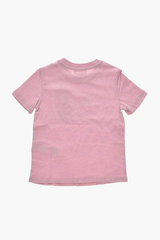T-Shirt Mit Rundhalsausschnitt Aus Baumwolle Mit Flockiertem Logo
