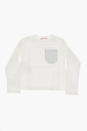 Flared Crewneck Sweatshirt With Lamé Pocket