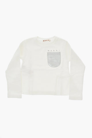 Flared Crewneck Sweatshirt With Lamé Pocket