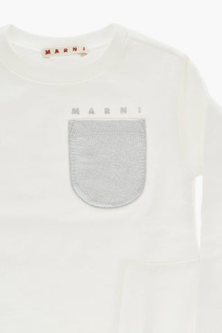 Flared Crewneck Sweatshirt With Lamé Pocket