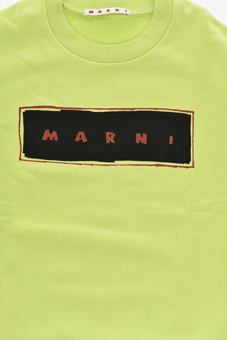 Brushed Cotton Crewneck Sweatshirt with Front Print