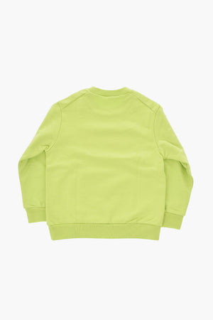 Brushed Cotton Crewneck Sweatshirt with Front Print