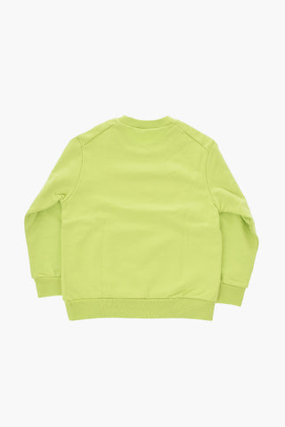 Brushed Cotton Crewneck Sweatshirt with Front Print