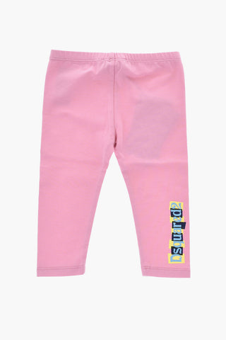 Stretch-Baumwoll-Leggings mit Logo-Print