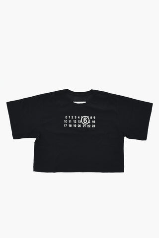 MM6 T-Shirt Cropped Fit in Cotone con Stampa