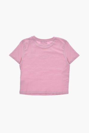 Crewneck T-Shirt aus Baumwolle mit Strass-Logo