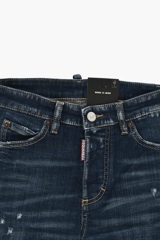 Jeans 5 Tasche Boss10 Fit in Denim Lavaggio Scuro 15cm