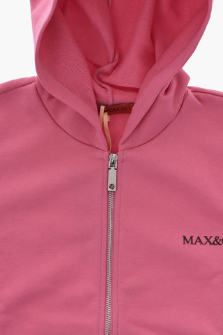 Brushed Cotton Hoodie With Front Zip