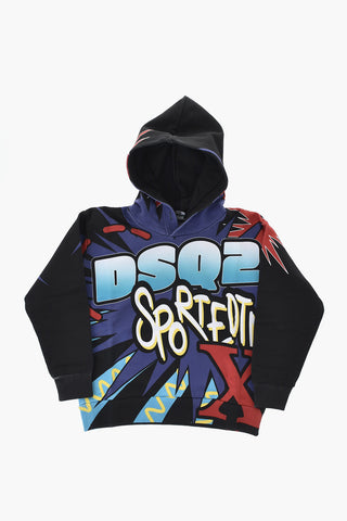 Printed Cotton Hoodie GRAFFITI