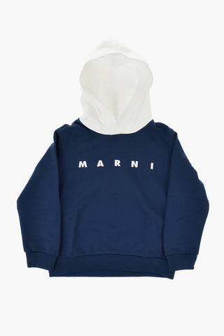 Hoodie aus Baumwolle mit kontrastfarbiger Kapuze