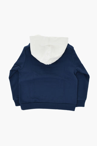 Hoodie aus Baumwolle mit kontrastfarbiger Kapuze