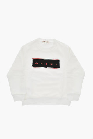 Felpa Girocollo in Cotone con Logo Stampato