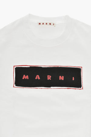 Cotton Crewneck Sweatshirt with Printed Logo