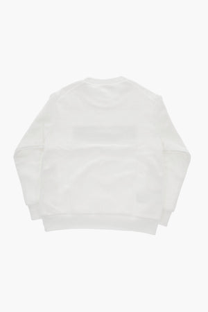Cotton Crewneck Sweatshirt with Printed Logo