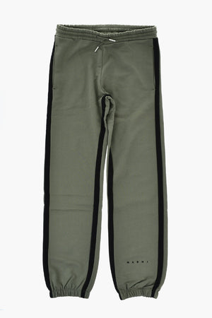 Brushed Cotton Joggers with Contrast Bands