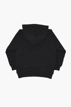Hoodie aus angerauter Baumwolle mit flockiertem Logo