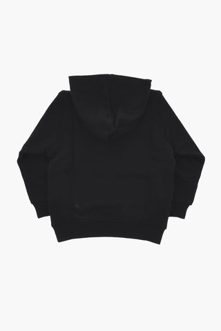 Hoodie aus angerauter Baumwolle mit flockiertem Logo
