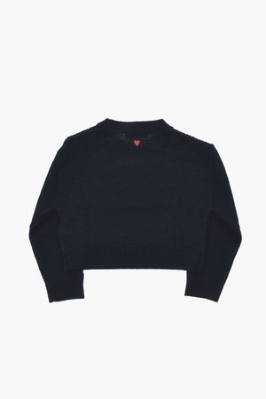 Wool-Blend Cable Knit Crewneck