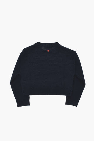 Wool-Blend Cable Knit Crewneck