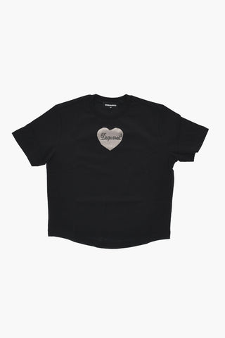 Rundhals-T-Shirt Aus Baumwolle Mit Transparentem Detail