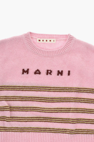 Wool-Blend Crewneck Sweater with Striped Pattern