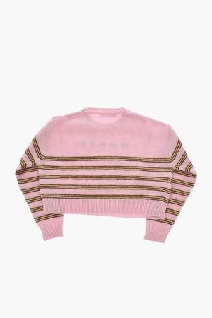 Wool-Blend Crewneck Sweater with Striped Pattern