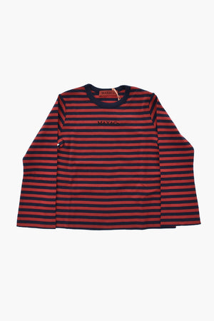 Long-Sleeve Cotton T-Shirt with Awning Stripes