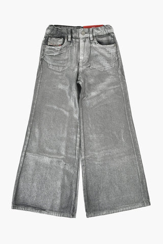 Lamé-Coated Cotton 5-Pocket Trousers