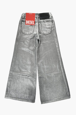 Lamé-Coated Cotton 5-Pocket Trousers