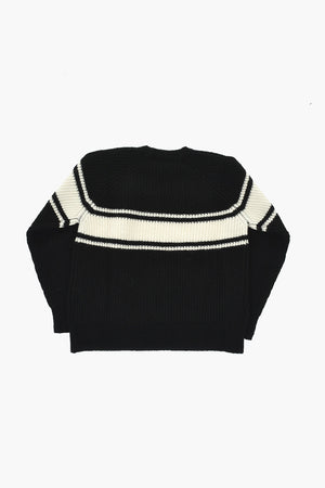Wool-Blend Crewneck Pullover with Contrast Band