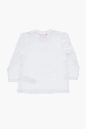 Rundhals-T-Shirt Aus Stretch-Baumwolle Mit Lamé-Logo