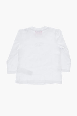 Rundhals-T-Shirt Aus Stretch-Baumwolle Mit Lamé-Logo