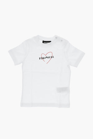 T-Shirt Girocollo in Cotone con Stampa Frontale