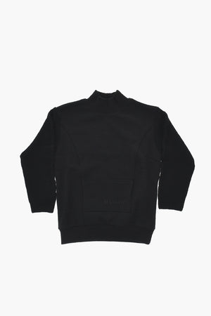 Felpa Mock Neck con Maniche in Maglia