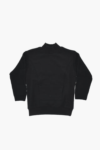 Felpa Mock Neck con Maniche in Maglia