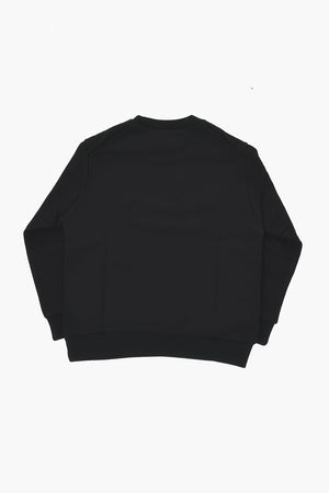 Brushed Cotton Crewneck Sweatshirt with Front Print