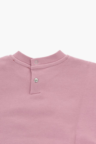 Felpa Girocollo in Cotone Garzato con Logo Lamè