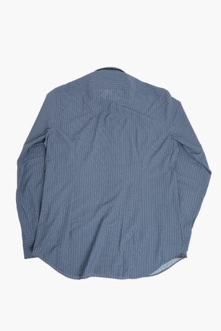 Camicia Wrinkle-Free A Motivo Herringbone con Collo Francese