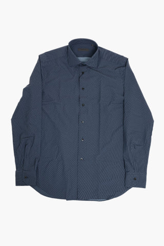 Wrinkle-Free Patterned Shirt with French Collar