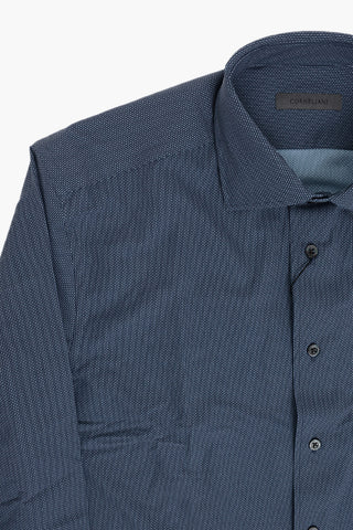 Wrinkle-Free Patterned Shirt with French Collar