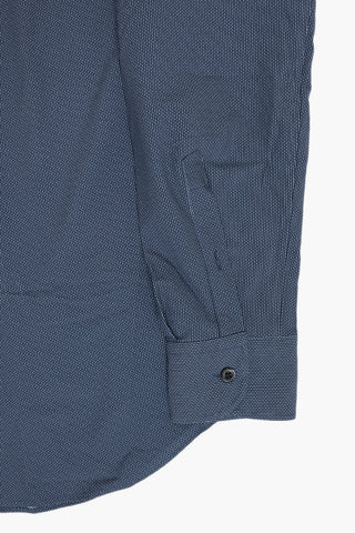 Wrinkle-Free Patterned Shirt with French Collar